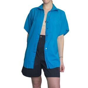 Vintage blue long button-up